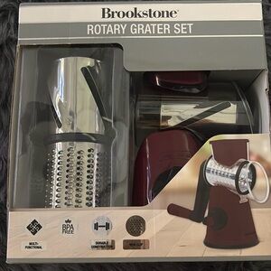 Brookstone Red and Silver Rotary Grater Set